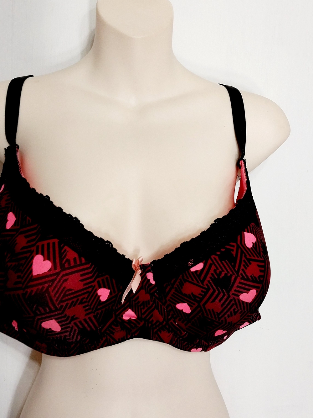 🔵BOGO FREE🔵 Joe Boxer Heart Bra Lightly Padded Underwire Valentines Sz 42D
